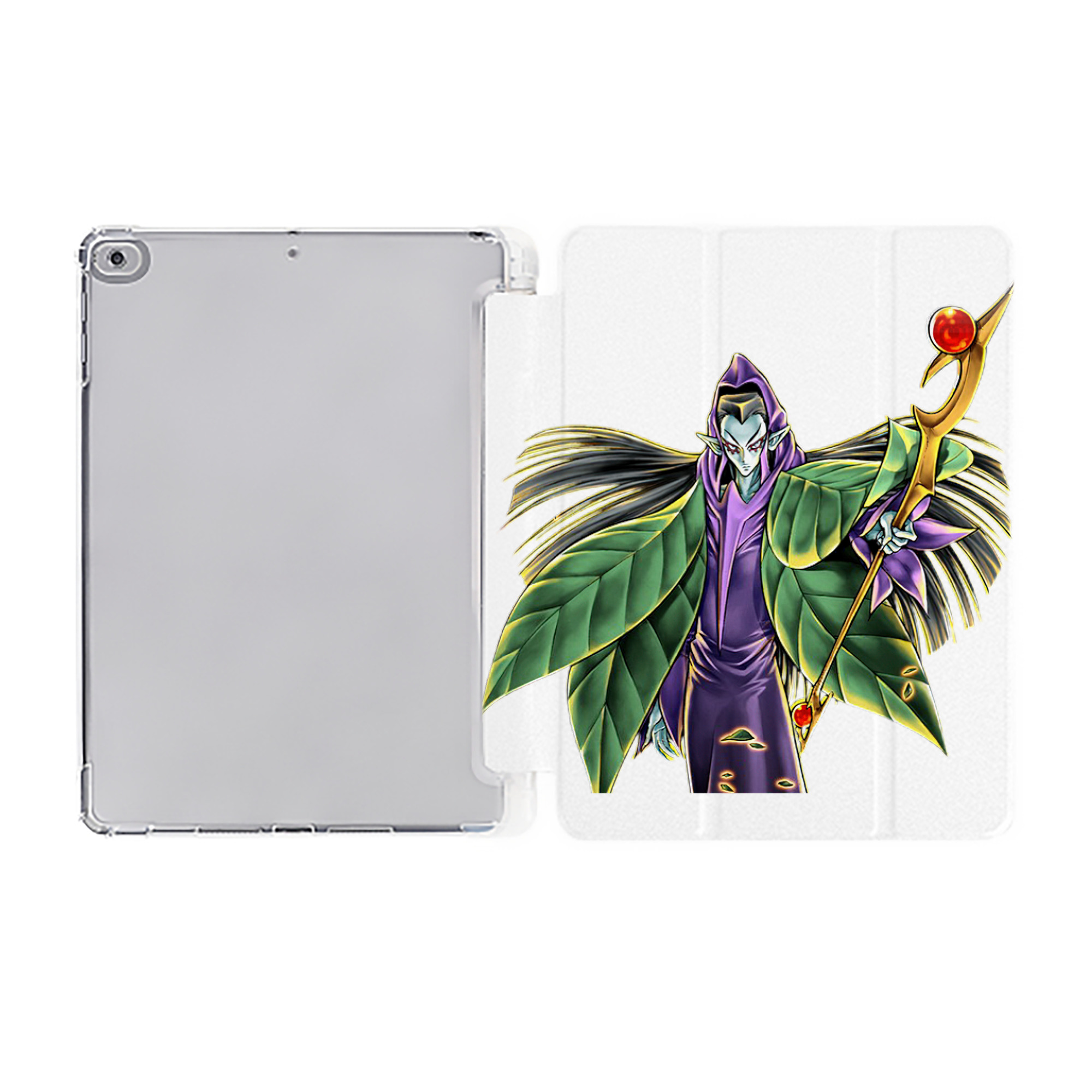 （画像用） 遊☆戯☆王 Yu-Gi-Oh! IPad ケース ペン収納付き 三つ折りスタンド PUレザー×シリコン 対応機種9.5/10.5/10.9インチ